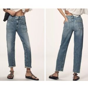 Pilcro by Anthropology Relaxed Straight Jeans Size 30 High Rise Vintage Wash Mom